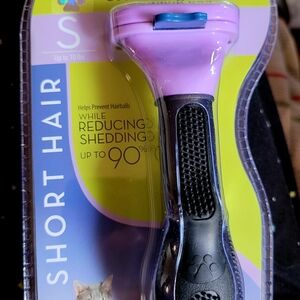 FURminator Short Hair Cat Deshedding Tool - Purple and Black